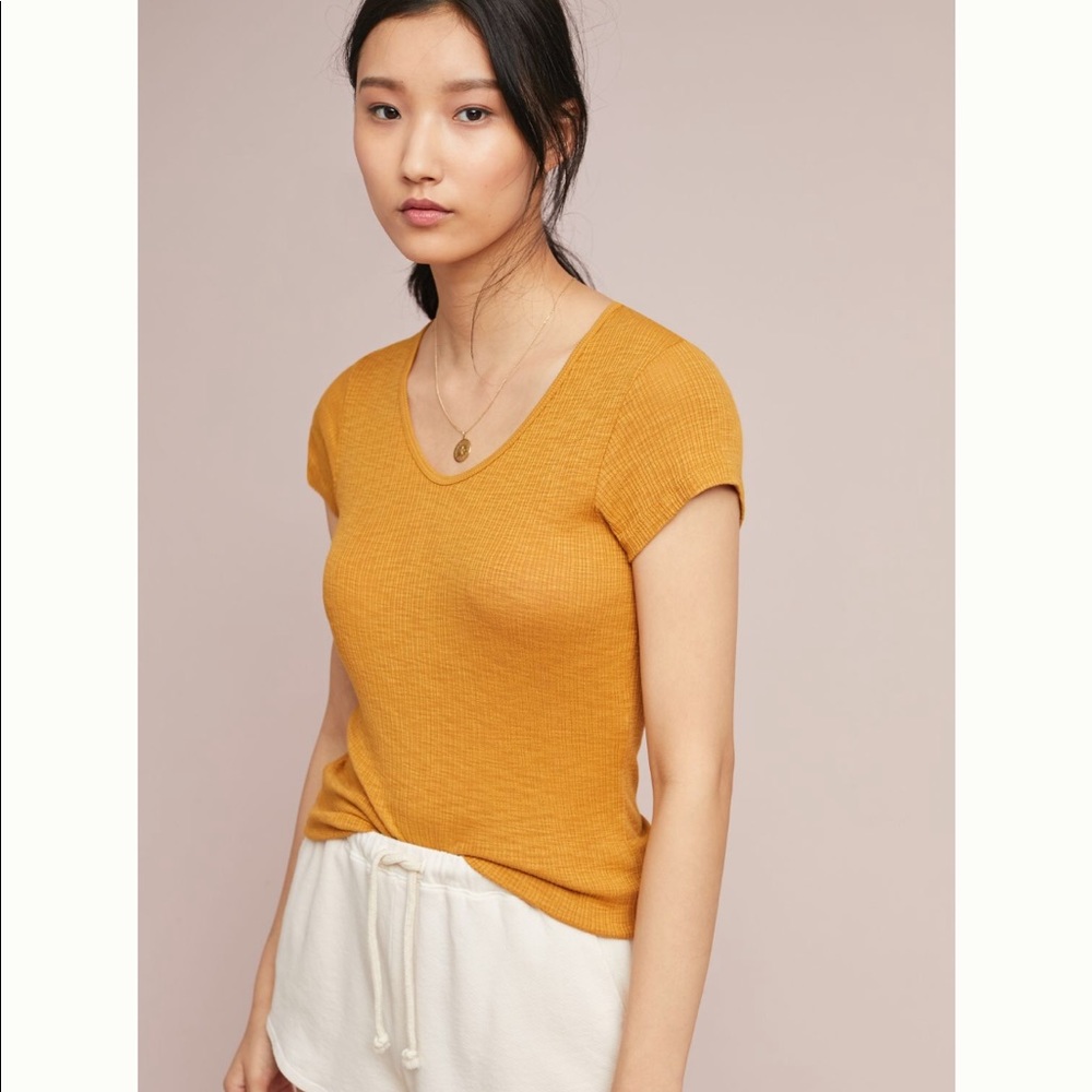 Anthropologie Sundry Cap Sleeve Tee